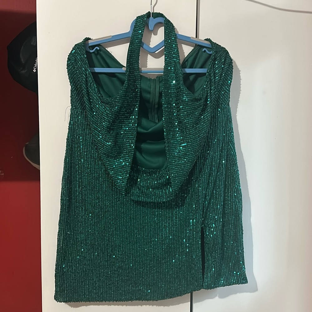 Fashion Nova Green 2x halter dress